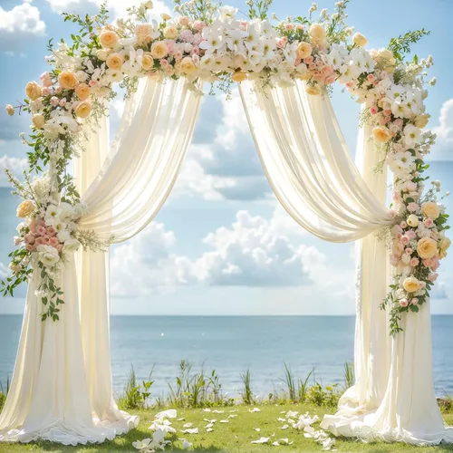 Miniatura 30 de Tela drapeada para arco de boda de 28 x 19 pies, telón de fondo de tela de gasa transparente, 1 panel de cortinas de rosa polvorienta para Cortina