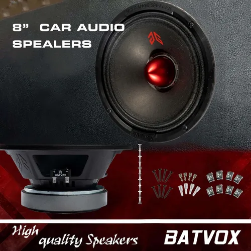 Miniatura 2 de MX80E2 - Altavoz de rango medio de 8 pulgadas, bala roja, 640 W máximo, 4 ohmios, altavoces de puerta de audio de alta calidad para coche o camión