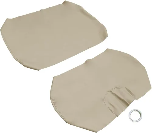 Miniatura 8 de Juego de fundas de asiento delantero para carrito de golf E-Z-Go TXT, cuero de microfibra, beige Negro