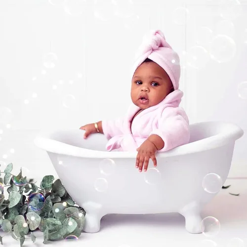 Miniatura 9 de M&G House Accesorios de fotografía para recién nacidos, trajes de baño para sesión de fotos de bebé, bata de baño para niña, 03 rosa(6-13 meses)