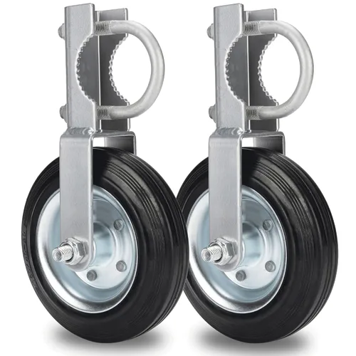 Puerta giratoria de metal con marcos de puerta de 1-5/8 pulgadas a 2 pulgadas, ruedas auxiliares de puerta de 6 pulgadas para puerta de valla de