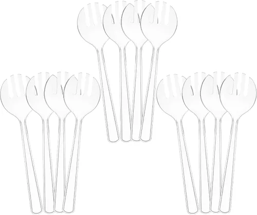 Miniatura 7 de Juego de 8 – 10 cucharas de plástico transparente para servir para eventos, reutilizables o desechables