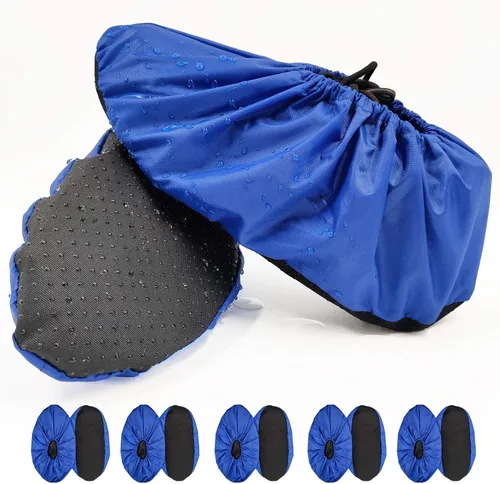 Miniatura 11 de 5 pares de fundas impermeables antideslizantes lavables y reutilizables para botas, cubrezapatos para interiores (XL, gris)