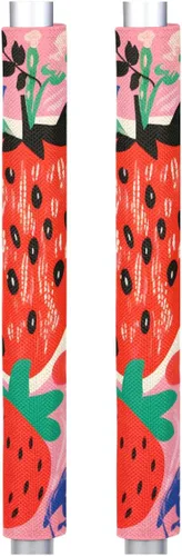 Miniatura 8 de Paquete de 2 fundas para manijas de refrigerador con estampado de mármol blanco dorado para electrodomésticos de cocina, juego de 2 fundas lavables