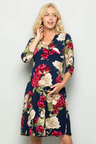 Miniatura 4 de My Bump Vestido de maternidad floral para mujer (fabricado en Estados Unidos)