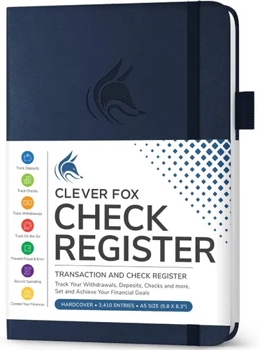 Miniatura 20 de Clever Fox Libro de registro de cheques – Registro de transacciones de lujo, libro de contabilidad contable, registro de cheques y libro de registro