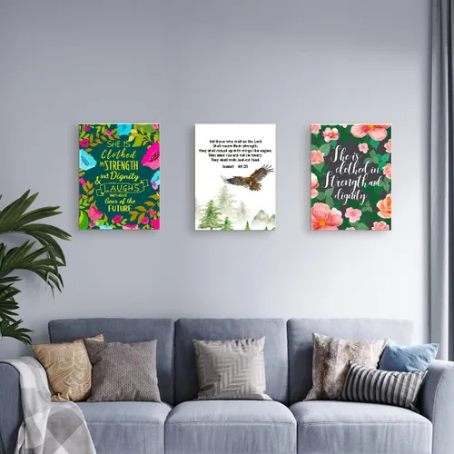 Miniatura 6 de Lienzo decorativo para pared con texto en inglés "God Says You Are", con versículos bíblicos inspiradores para mujeres y niñas, decoración de pared