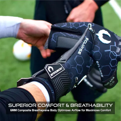 Miniatura 3 de Renegade GK Eclipse - Guantes de portero de fútbol de nivel profesional, para adultos y jóvenes (tallas 7 a 12, nivel 5) agarre de contacto EXT