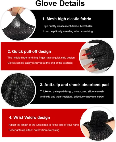 Miniatura 3 de SUJAYU Guantes de entrenamiento para mujeres y hombres, guantes de gimnasio, guantes de levantamiento de pesas para hombres, guantes