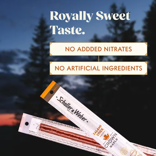 Miniatura 4 de Schaller & Weber Crown Maple Salami Stick, Hickory Smoked, All-Natural, aperitivos de carne listos para comer, 0.85 onzas (paquete de 6)
