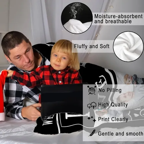 Miniatura 5 de Regalos personalizados de cumpleaños para el día del padre para el mejor papá de parte de hija, hijo, esposa, niños, manta personalizada para papá