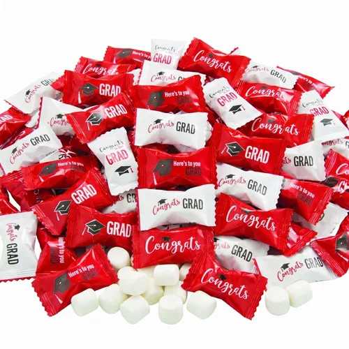 Miniatura 8 de Fun Express Buttermints de graduación envueltas individualmente, 108 piezas de caramelo de menta naranja para recuerdos de fiesta y buffet