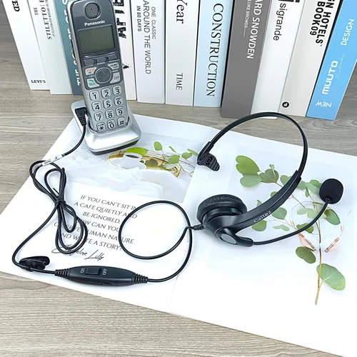Miniatura 7 de Auriculares con micrófono con cancelación de ruido y controles de volumen, auriculares de teléfono de oficina de 0.098 in para teléfonos fijos