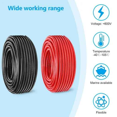 Miniatura 3 de Cable marino de 6 calibres de cobre estañado para barcos, cable de cobre libre de oxígeno OFC estándar de EE. UU. para altavoces de automóviles