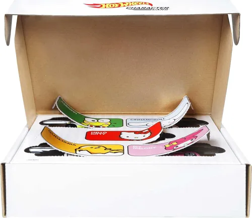 Miniatura 3 de Hot Wheels Sanrio - Coche de personajes de juguete, paquete de 5 unidades en escala 1:64: Hello Kitty, Keroppi, Gudetama, Cinnamaroll & My Melody