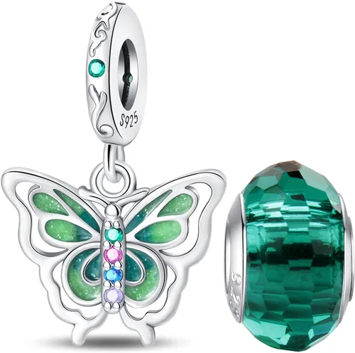 Miniatura 24 de LNQOBU Happy Life - Colgante para pulseras de abalorios, plata de ley 925 para mujer (con un espaciador de cuentas)
