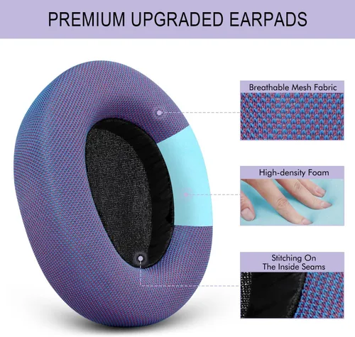 Miniatura 4 de Almohadillas de repuesto para SteelSeries Arctis Nova – Almohadillas de tela de malla mágica para auriculares Arctis Nova Pro Wired, Nova 1, 3, 4