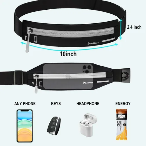Miniatura 2 de Cangurera delgada para correr para mujeres y hombres, soporte para teléfono para corredores, bolsa de regalo, bolsa de entrenamiento, cinturón