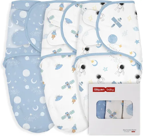 Miniatura 26 de GLLQUEN BABY Sacos de Dormir Envolventes Orgánicos para Recién Nacidos - Envolturas para Bebés de 0-3 Meses, Paquete de 3 Sacos Envolventes