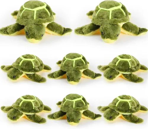 Jenaai 8 piezas de animales de peluche de tortuga marina de 10 pulgadas, juguetes de tortuga marina grandes y suaves, regalos de almohada para niños