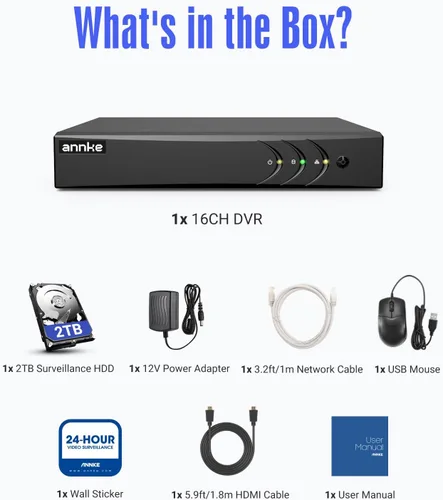 Miniatura 9 de ANNKE Grabadora de video de seguridad de 5MP Lite de 16 canales con detección de inteligencia artificial humana/vehículo y disco duro de 2 TB, DVR