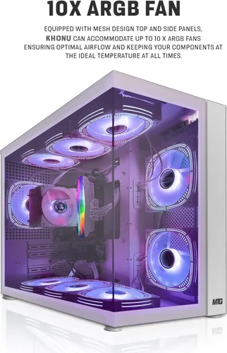 Miniatura 2 de MTG Khuno Gaming Tower PC - Intel Core i7 4ª generación, RTX 3060 12GB 192 bits, 16 GB RGB ARGB Ram, 512 GB Nvme, combo de cámara web gamer, Windows