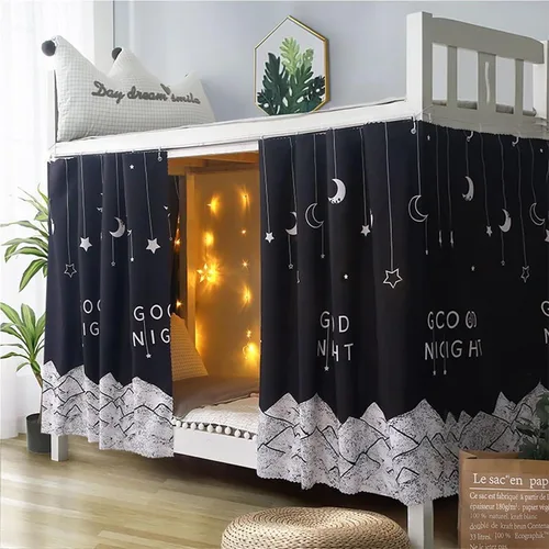 Miniatura 14 de Navhao 2 Paneles, Cortinas de Litera Inferior de Tela Dosel de Cama Cortinas para Estudiantes Redes de Sombreado para Cama Individual, 45.3*78.7