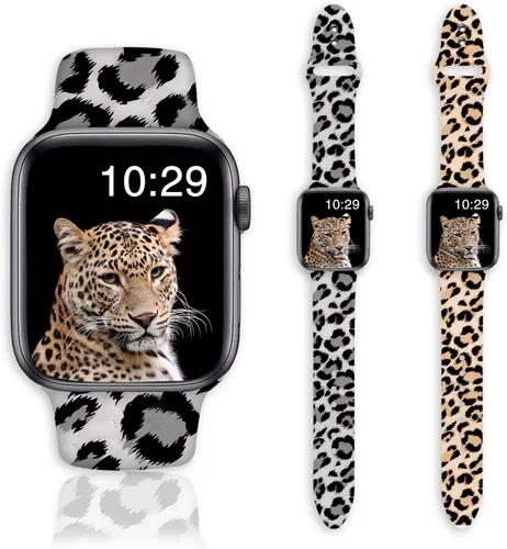 Miniatura 9 de Paquete de 2 correas de reloj navideñas compatibles con Apple Watch de 1.496 pulgadas/1.575 pulgadas/1.614 pulgadas/1.654 pulgadas/1.732