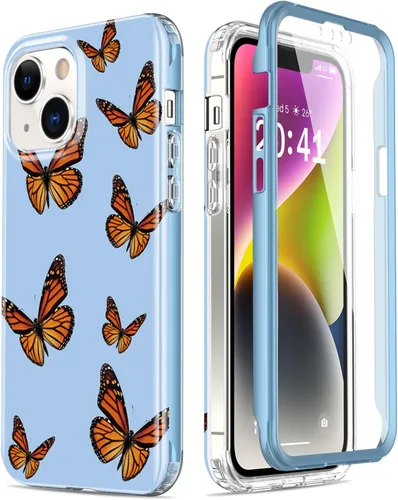 Miniatura 56 de Esdot Funda para iPhone 14 con Protector de Pantalla Integrado, Funda Resistente de Grado Militar con Diseños de Moda para Mujeres y Niñas, Funda