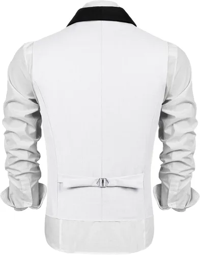 Miniatura 5 de COOFANDY Chaleco de traje para hombre, ajustado, formal, de negocios, casual, para boda