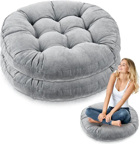 Miniatura 34 de Almohadas de suelo Jerify 22 x 22 Pulgadas Redondas Cuadradas Grandes Almohada de meditación para piso para aula Meditación para adultos Almohada