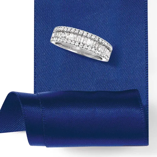 Miniatura 4 de Ross-Simons 1.00 ct. t.w. Baguette and Round Diamond Ring in Sterling Silver