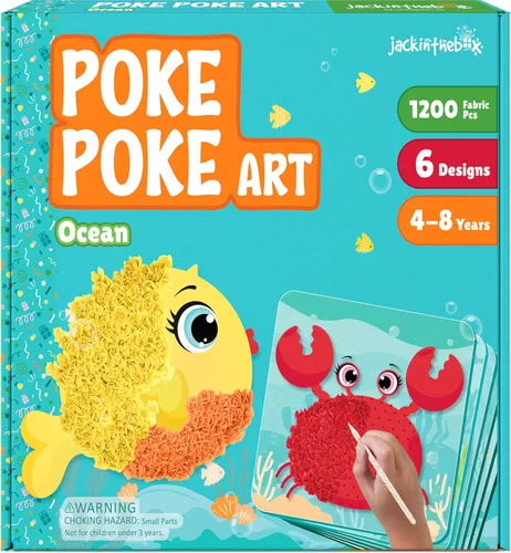 Miniatura 9 de jackinthebox Poke Poke Art para niños - Tema Candyland, Arte y Manualidades de tela sin desorden, Kits de prensado de flores, regalo para niños