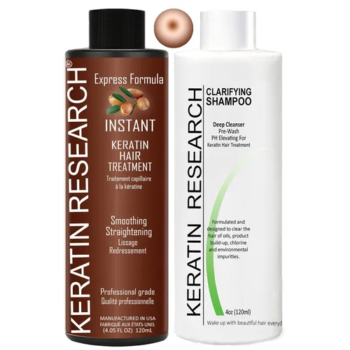 Keratina Brasilera Tratamiento Capilar por 10.1 fl oz con Champú Clarificante, Resultados Profesionales, Alisa y Suaviza el Cabello (Keratina por
