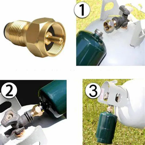 Miniatura 3 de Adaptador de repuesto de propano para tanques de 1 libra, adaptador de propano llena 1 libra de 20 libras, acoplador de tanque de cilindro de gas LP