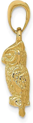 Miniatura 2 de Collar con colgante de búho 3D de oro amarillo de 14 quilates, joyería fina para mujer, regalos para ella