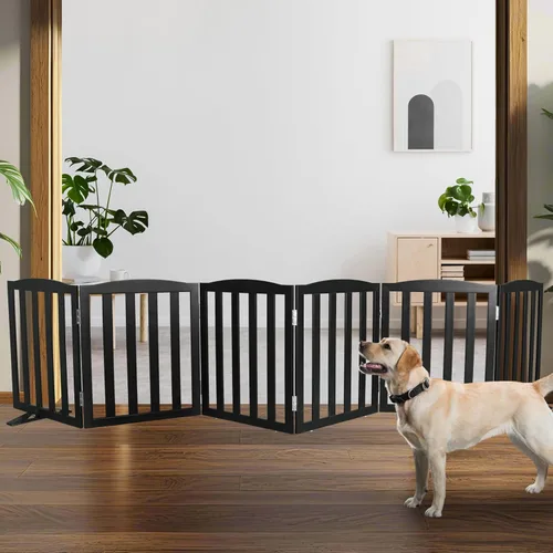 Miniatura 19 de Puerta para Perros Independiente para Interiores, Puerta para Perros Plegable, Puertas para Mascotas para Entradas, Escaleras o Pasillos, Puerta