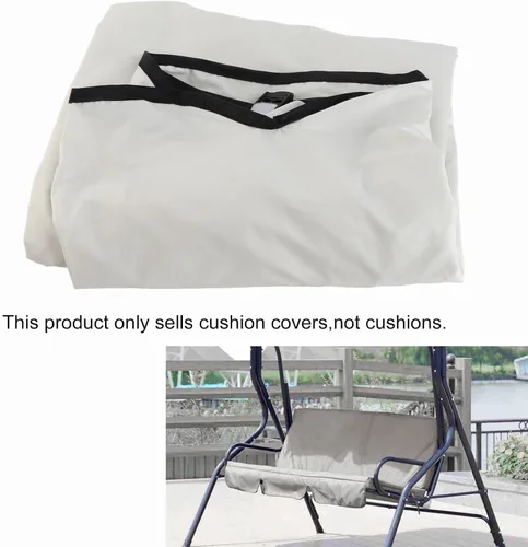 Miniatura 3 de Keenso Funda de cojín para columpio, 3 asientos, impermeable, para exteriores, para patio, jardín, 60 x 20 x 20 pulgadas Beige