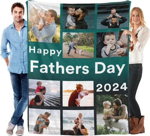 Miniatura 10 de Manta personalizada para el día del padre con foto, regalos personalizados para papá, papá, abuelo, papá, cumpleaños, Navidad