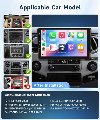 Miniatura 2 de 2G+64G Android 13 Radio de coche estéreo para Ford F150 Radio 2004-2008 para F250 F350 2008-2016, pantalla táctil de 10.1 pulgadas estéreo de coche