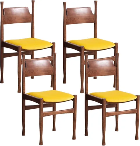Miniatura 10 de Sillas de comedor, modernas sillas de comedor de madera, silla de cocina tapizada, taburete sin brazos de granja, silla ocasional para cocina, sala