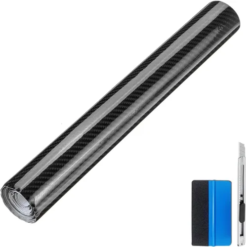 Miniatura 2 de LZLRUN Adhesivo de vinilo de fibra de carbono 7D de alto brillo con aire Realease sin burbujas, antiarrugas, viene con herramienta de instalación