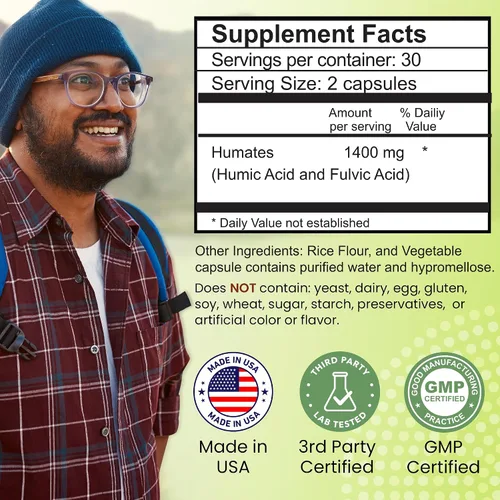 Miniatura 5 de Fulvic Mezcla mineral húmica de minerales traza, electrolitos, salud intestinal, función cognitiva, hidratación y apoyo inmunológico, fórmula