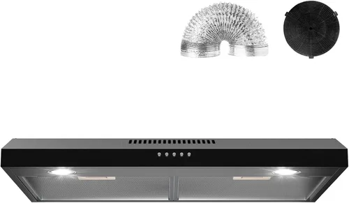 Campana extractora de 30 pulgadas para debajo del gabinete, campana extractora delgada sin conductos para cocina con filtro, luces LED, ventilador