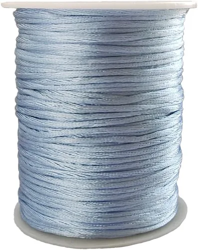 Miniatura 66 de 2.0 mm x 110 yardas de cordón de satén de nailon para abalorios, hilo trenzado para nudos chinos, rattail, macramé, pulseras, collares, fabricación