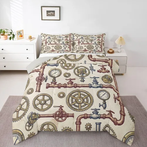 Miniatura 21 de Feelyou Juego de ropa de cama de camión de bomberos, edredón de coche de bomberos y policía para decoración de habitación de niños, tamaño Multi D05
