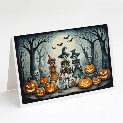 Miniatura 42 de Caroline's Treasures DAC2223GCA7P - Tarjetas de felicitación y sobres de Halloween espeluznantes de gato negro, paquete de 8 tarjetas en blanco