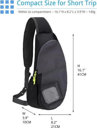 Miniatura 3 de Mochila cruzada para hombres y mujeres, mochila para el pecho, bolsa de hombro, gimnasio, ciclismo, viajes, deportes al aire libre