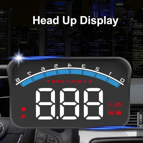 Miniatura 3 de Pantalla frontal para automóvil, pantalla frontal HUD OBD2 de 3.5 pulgadas, velocímetro digital para parabrisas de pantalla Hud de automóvil