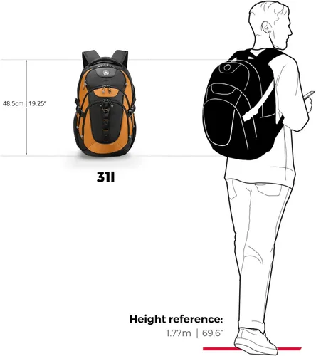 Miniatura 8 de swissdigital Mochila para portátil de viaje de negocios, para hombre y mujer, con puerto de carga USB inteligente, compatible con portátiles de 15.6